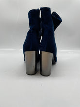 Load image into Gallery viewer, Aldo Womens Cassydie Dark Blue Side Zip Block Heel Ankle Boots No Size
