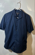 Load image into Gallery viewer, Michael Kors Mens Navy Blue Short Sleeve Slim Fit Button-Up Shirt Size Small
