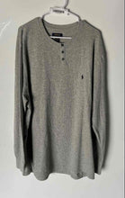 Load image into Gallery viewer, Polo Ralph Lauren Mens Light Gray Waffle-Knit Sleepwear Henley T-Shirt Size 2XL
