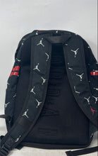 Load image into Gallery viewer, Jordan Mens Black Signature Print Adjustable Strap Zip-Around Lined Backpack
