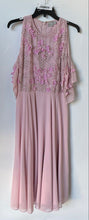 Load image into Gallery viewer, Asos Womens Pink Floral Short Cold Shoulder Sleeve Round Neck Maxi Dress Size 10

