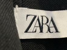 Load image into Gallery viewer, Zara Womens Black Back Zip Draped Midi Straight &amp; Pencil Skirt Size Medium
