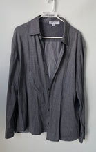 Load image into Gallery viewer, Calvin Klein Mens Gray Cotton Long Sleeve Collared Button-Up Shirt Size L
