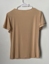 Load image into Gallery viewer, Calvin Klein Womens Khaki Short Flutter Sleeve V-Neck Pullover Blouse Top Size S
