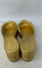 Load image into Gallery viewer, Schutz Womens Gold Leather Slip-On Open Toe Slide Sandals Size 11 B
