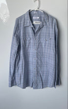 Load image into Gallery viewer, Calvin Klein Mens Light Blue Plaid Cotton Long Sleeve Button-Up Shirt Size XL
