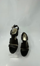 Load image into Gallery viewer, Guess Womens Black Leather Open Toe Buckle Cone Platform Heels Size 8M
