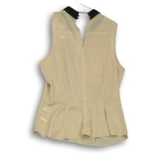 Load image into Gallery viewer, 7th Avenue Womens Beige Sleeveless Peplum Blouse Top Size M
