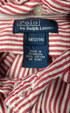Load image into Gallery viewer, Polo Ralph Lauren Boys Red White Cotton Striped Button-Up Shirt Size M 12/14
