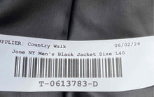 Load image into Gallery viewer, JNY Jones New York Mens Black Long Sleeve Notch Collar 3-Button Blazer Size L40
