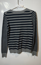 Load image into Gallery viewer, Express Womens Gray Black Striped Print Long Sleeve Pullover Sweater Size S
