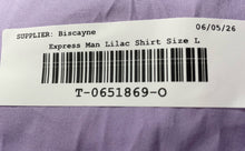 Load image into Gallery viewer, Express Mens Lilac Long Sleeve Collared Dress Shirt Size Large
