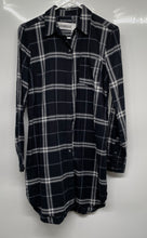 Load image into Gallery viewer, Abercrombie &amp; Fitch Womens Blue Plaid Cotton Long Sleeve Shirt Dress Size XS
