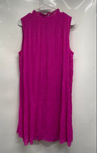Load image into Gallery viewer, DKNY Womens Fuchsia Sleeveless Split Neck Knee Length Shift Dress Size 14
