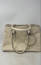 Load image into Gallery viewer, Guess Womens Beige Monogram Embossed Faux Leather Satchel Bag With Coin Purse
