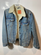 Load image into Gallery viewer, Levi Strauss &amp; Co. Mens Blue Jean Type III Sherpa Lined Trucker Jacket Size XS
