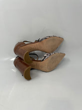 Load image into Gallery viewer, Antonio Melani Womens Whittley Multicolor Snakeskin Block Ankle Strap Heels Sz 6
