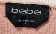 Load image into Gallery viewer, Bebe Womens Pink Long Sleeve Crew Neck Logo Pullover Sweater Size Small
