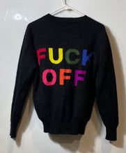 Load image into Gallery viewer, Rich Fashion Womens Black Graphic Print Cashmere Pullover Sweater Size XS

