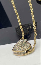Load image into Gallery viewer, Authentic Swarovski Women's Gold Tone Crystal Accent Heart Necklace
