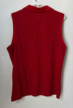 Load image into Gallery viewer, Tommy Hilfiger Womens Red Polka Dot Print Sleeveless Collared Polo Shirt Size XL
