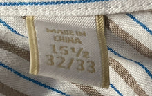 Load image into Gallery viewer, Michael Kors Mens Multicolor Striped Cotton Long Sleeve Dress Shirt Size Large

