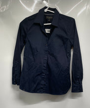 Load image into Gallery viewer, Banana Republic Womens Navy Blue Long Sleeve Button-Up Shirt Size 2 Petite
