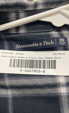 Load image into Gallery viewer, Abercrombie &amp; Fitch Womens Blue Plaid Cotton Long Sleeve Shirt Dress Size XS
