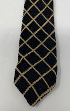 Load image into Gallery viewer, Giorgio Armani Mens Black Beige Diamond Grid Print Adjustable Pointed Tie
