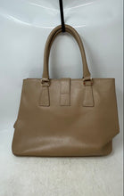 Load image into Gallery viewer, JackyCeline Womens Beige Leather Double Handle Inner Pockets Lined Tote Bag
