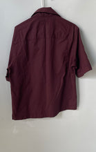 Load image into Gallery viewer, Zara Womens Wine Short Sleeve Pockets Collared Utility Button-Up Shirt Size S
