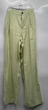Load image into Gallery viewer, Zara Womens Green Pleated Pockets Straight Leg Trouser Pants Size Small
