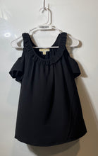 Load image into Gallery viewer, Michael Kors Womens Black Sleeveless Cold-Shoulder Blouse Top Size XS
