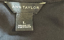 Load image into Gallery viewer, Ann Taylor Womens Black Knitted Short Sleeve Round Neck Blouse Top Size L

