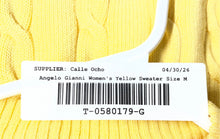 Load image into Gallery viewer, Angelo Gianni Womens Yellow Long Sleeve Cable-Knit Pullover Sweater Size Medium

