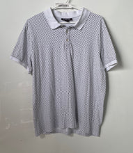 Load image into Gallery viewer, Michael Kors Mens White Monogram Printed Short Sleeve Polo Shirt Size Large
