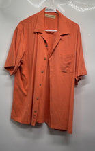 Load image into Gallery viewer, Tommy Bahama Mens Orange Silk Short Sleeve Collared Button-Up Shirt Size M

