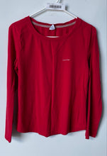 Load image into Gallery viewer, Calvin Klein Womens Red Long Sleeve Crew Neck Pullover Sleep Shirt Size Medium
