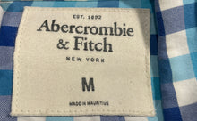 Load image into Gallery viewer, Abercrombie &amp; Fitch Mens Blue Plaid Long Sleeve Button-Up Shirt Size Medium
