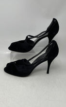 Load image into Gallery viewer, Stuart Weitzman Womens Black Peep Toe Buckle Stiletto Ankle Strap Heels Size 9M
