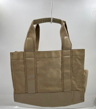 Load image into Gallery viewer, Authentic Tory Burch Womens Beige Coated Twill Mini Tote Purse Worn Stained
