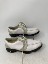 Load image into Gallery viewer, Footjoy Womens 48357 White And Gray Leather Lace-Up Oxford Golf Cleats Size 8M
