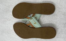 Load image into Gallery viewer, Coach Womens Sheena Green Leather Tasseled Slip-On Thong Sandals Size 6B
