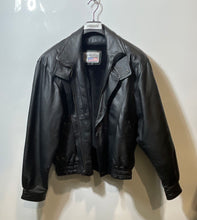 Load image into Gallery viewer, American Leather Mens Black Long Sleeve Motorcycle Full-Zip Bomber Jacket Size L
