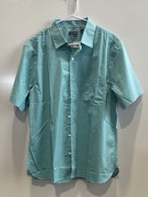 Load image into Gallery viewer, Van Heusen Mens Aqua Blue Never Tuck Slim Fit Dress Shirt Size XL/17-17.5
