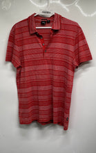 Load image into Gallery viewer, Hugo Boss Mens Red Striped Print Cotton Short Sleeve Polo Shirt Size L
