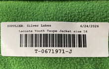 Load image into Gallery viewer, Lacoste Boys Taupe Green Long Sleeve Hooded Down Puffer Jacket Size 16
