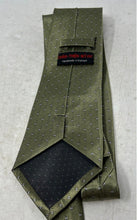 Load image into Gallery viewer, Chan-Thien-My Mens Green Printed Silk Keeper Loop Adjustable Formal Pointed Tie
