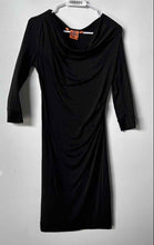 Load image into Gallery viewer, Tory Burch Womens Black Cowl Neck 3/4 Sleeve Sheath Dress Size XS
