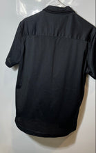 Load image into Gallery viewer, Forever 21 Mens Black Textured Short Sleeve Collared Button-Up Shirt Size Medium
